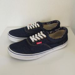 vans スニーカー ERA デニム ペイズリー柄の縁取り ブルー 27,5cm （w-0804）