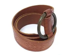 ■美品■ RALPH LAUREN ラルフローレン ヴィンテージ カービング 真鍮 レザー ベルト 表記サイズ S レディース ブラウン系 DI9959