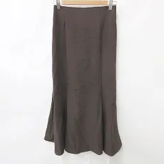 イング INGNI スカート マーメイドスカート フレアー ロング レースアップ シャーリング 茶 ブラウン F