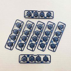 ミニ四駆　中径ローハイトホイール（フィン／ブラック）７個セット