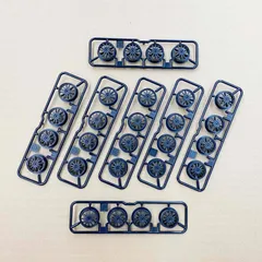 ミニ四駆　中径ローハイトホイール（フィン／ブラック）７個セットのサムネイル