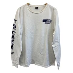【即決】 AVIREX アヴィレックス 6103454 長袖 コットン Tシャツ ロンT（白）XLサイズ ホワイト系 16971-60