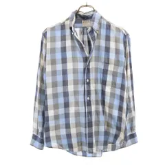 BELGRADE 60s ヴィンテージ チェック柄 長袖 ボタンダウンシャツ S ブルー系 BELGRADE メンズ