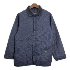 90年代 イングランド製 Barbour バブアー LIDDESDALE リッズデイル キルティングジャケット ネイビー (メンズ M) 中古 古着 s0001