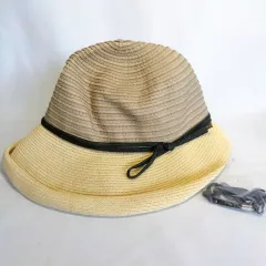 キャスケット レディース 帽子 麦わら帽子 ハット 日焼け遮光　ブラウン