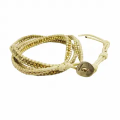 チャン ルー CHAN LUU ラップ 3連 ブレスレット エスニック ビーズ ミサンガ レザー バングル アクセサリー アイボリー シルバー ゴールド コッパー ☆H36 メンズ レディースのサムネイル