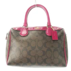 美品　コーチ　ミニボストンバッグ　シグネチャー　マルチカラー　PVC レザー COACH - コーチ ミニボストンバッグ 2way PVC レザー