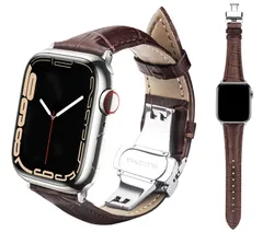 [Ｘｒｅｉｓｉ] コンパチブル Apple Watch バンド 49mm 45mm 44mm 42mm コンパチブル アップルウォッチバンド 本革製 レザー 長さ調節 通気 Apple Watch Series 9/Ultra/SE/8/7/6/5