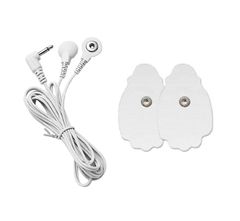 EMS 低周波治療器（低周波マッサージ器）用導子コード（低周波EMS用のケーブル）+ 交換用パッド（電極パッド） ８枚セット（２枚×４組）