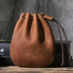 本革 ミニポーチ コインケース イタリアンレザー ヴィンテージ 巾着