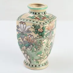 伊東陶山作 京薩摩 草花詰模様 紅茶器 カップ&ソーサー 二客　M522　DC1 伊東陶山作 京薩摩 草花詰模様 紅茶器 カップ&ソーサー 二客