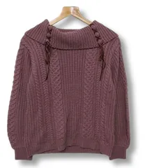 ④【送料無料】アクシーズファム axes femme 可愛い ニット セーター トップス オフタートルネック あずき色 レディース Mサイズ 秋冬春用■管理番号L28506AWS25-250127-50（990）