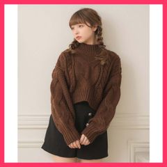 ダーリッチ ドッキングミドルウエストニットミニワンピース BRN フリー