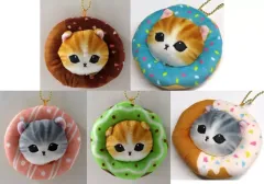 【中古】キーホルダー 全5種セット ドーナツにゃんマスコット 「mofusandもふもふマーケット mofusandくじ mofusand ドーナツくじ」 C賞