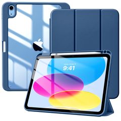 【数量限定】ペン収納 ホルダー付 透明バック ApplePencil 薄型 iPad第11世代11インチ/第10世代10.9インチカバー PUレザー キズ防止 10.9インチ 三つ折り / TPU 11インチ スタンド ケース 衝撃吸収 オートスリープ機能付き