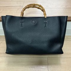 【極美品】GUSCIO グッシオの2way ショルダーバッグ　ハンドバッグ　バンブーハンドル　ITALY