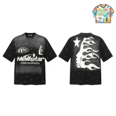 【今日WTO】Hellstar ヘルスター クロスデザイン T シャツ-RG21
