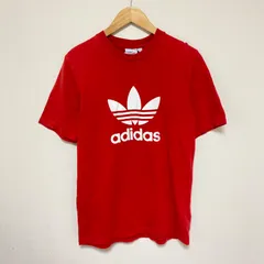 小さいサイズ(^w^)b adidas アディダス  半袖 Tシャツ プルオーバー クルーネック ウェア  赤 レッド 派手め ビック ロゴ  プリント スポーツ トレーニング ジム デイリー  部屋着 ユニセックス メンズ  サイズXS(XSの割には大きめ)