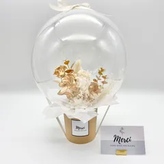 ホワイト×ゴールド　フラワーバルーンカップ