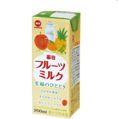 毎日牛乳　毎日フルーツミルク　200ml× 24本入　紙パック〔リンゴ フルーツ 果汁  りんご ミルク milk 乳飲料〕