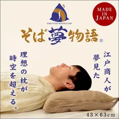 日本製 洗える そばがら枕 そば夢物語 枕カバー付き 新品【M-999-000320-20】のサムネイル