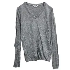 LACOSTE コットンニット セーター XS~ グレーラコステ Vネック 古着卸 アメリカ仕入 a703-5990