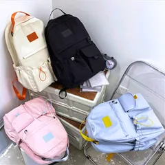 リュック バックパック  大容量 バッグ  通学 通勤  韓国 軽量 推し活 おしゃれ 可愛い リュックサック マザーズバッグ　ブラック　ピンク　ブルー　ホワイト
