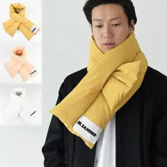 JILSANDER ジルサンダー ダウン マフラー ダウンスカーフ ロゴラベル キルト ロゴ ポリエステル スカーフ J40TE0002 J70008 イエローのサムネイル