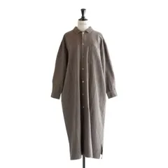HEAVENLY (ヘブンリー) | BRUSHED COTTON LINEN SHIRT ONEPIECE (charcoal) | 送料無料 シンプル ワンピース シャツ