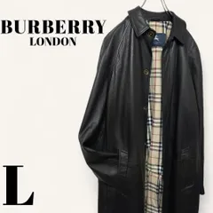 【希少】 BURBERRY LONDON 本革 レザーコート ノバチェック裏地