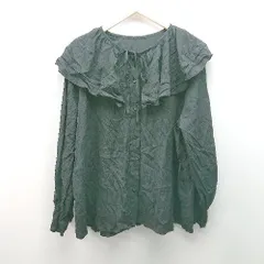 ◇ LAVEANGE ラビアンジェ フリル袖 リボン フロントボタン ガーリー 長袖 シャツ サイズ3L ブラック レディース E 【1309040024014】のサムネイル
