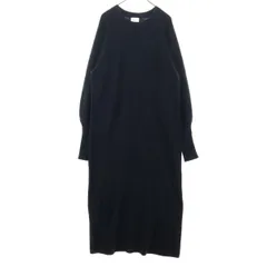 green label relaxing グリーンレーベルリラクシング 長袖 ロングワンピース F ブラック ニット レディース 古着