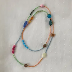 カラフルビーズロングネックレス