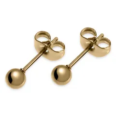 サージカルステンレス 金属アレルギー対応 シンプル ボール 2個セット 両耳用 ゴールド