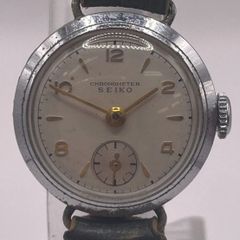◎【✨手巻き式✨】SEIKO　セイコー　クロノメーター　レディース　腕時計　女性　手巻き時計　文字盤　ラウンド　アンティーク　ヴィンテージ　スモールセコンド　スモセコ　コレクション　収集　エバーブライト　バック　本体　金属　ケース　革　ベルト　バンド　レザー