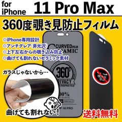 【iPhone11ProMax】360度覗き見防止 最強iPhone液晶保護フィルム 上下左右のぞき見防止 アンチグレア さらさら手触り セラミック 割れない プライバシー保護 非光沢タイプ クリーナー付き イレブンプロマックス 11ぷろまっくす