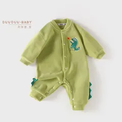 子供服 ロンパース   恐竜柄 男の子 女の子 長袖 長袖ロンパース 子供服 前開き こども おしゃれ 子供用品 出産祝い お祝い ギフト おしゃれ かわいい 冬用 お出かけ huangbo09