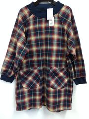 SALE中【新品未使用】あったかフリースプルオーバー　ゆったりチュニック　ルームウェア　チェック柄　M～Lサイズ　母の日