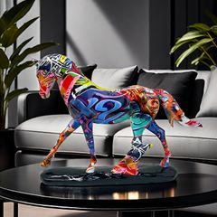 存在感抜群 グラフィティアート風 牛のオブジェ カラフル 置物