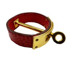 エルメス 赤 レザーバングル 二重巻き - メルカリ