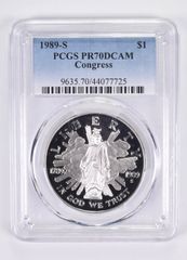 1989-S PR70 連邦議会二百周年記念ドル PCGS ブルーラベル