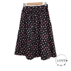 ★訳あり★ UTOO. ロングスカート フレア 花柄(バラ) 綿 コットン k1のサムネイル