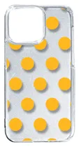 【新品未使用】iPhone14 Pro Max アイフォン14プロマックス クリア ハードケース ドット柄 水玉 (イエロー) スマホケース カバー cl-ip14promax-dotsmall-06