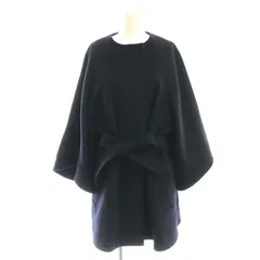 ダイアンフォンファステンバーグ DIANE von FURSTENBERG スタジオ ウール混 ノーカラコート ミドル丈 0 紺 ネイビー /AT ■OSのサムネイル