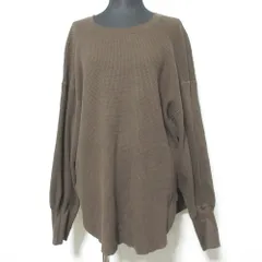 美品 Americana アメリカーナ サーマルバックヘンリーネックカットソー プルオーバー ブラウン レディース 古着 中古 USED