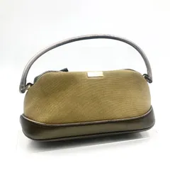 ■良品■稀少デザイン■GUCCI グッチ　アクセサリーポーチ　ロゴプレート　キャンバス×レザー　カーキ×ゴールド　イタリア製　刻印あり 039.1133 001274