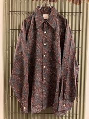 70‘s Sovereign Polyester Shirt 柄シャツ　長袖シャツ　ロカビリー　ポリエステルシャツ