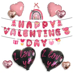 バレンタイン 飾り パーティー 風船 室内装飾 かわいい ハート ガーランド 記念日 アニバーサリー Valentine's day お洒落 デコレーション セット