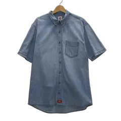Dickies/ディッキーズ デニムシャツ ワークシャツ 半袖 シャツ ボタンダウン オーバーサイズ ビッグサイズ NICARAGUA製 メンズ XLT ブルー