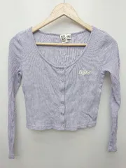◇ ⊂ Roxy ロキシー リブニット 長袖 カーディガン サイズS ラベンダー系 レディース P  【1409090014499】